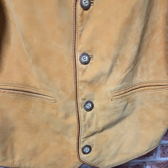 Territory Ahead Suede Vest L | Brown Leather Button Down Western Heritage - Picture 5 of 7